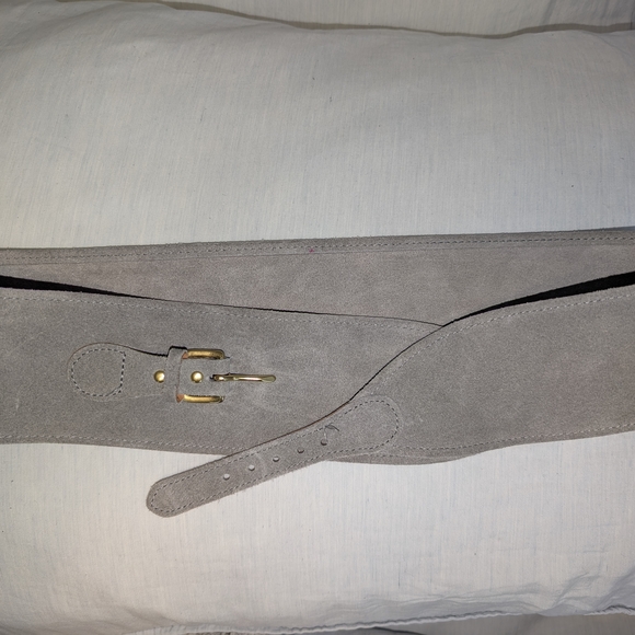 J. Crew Taupe Suede Belt with Brass Buckle - Picture 2 of 3